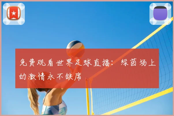 免费观看世界足球直播:绿茵场上的激情永不缺席